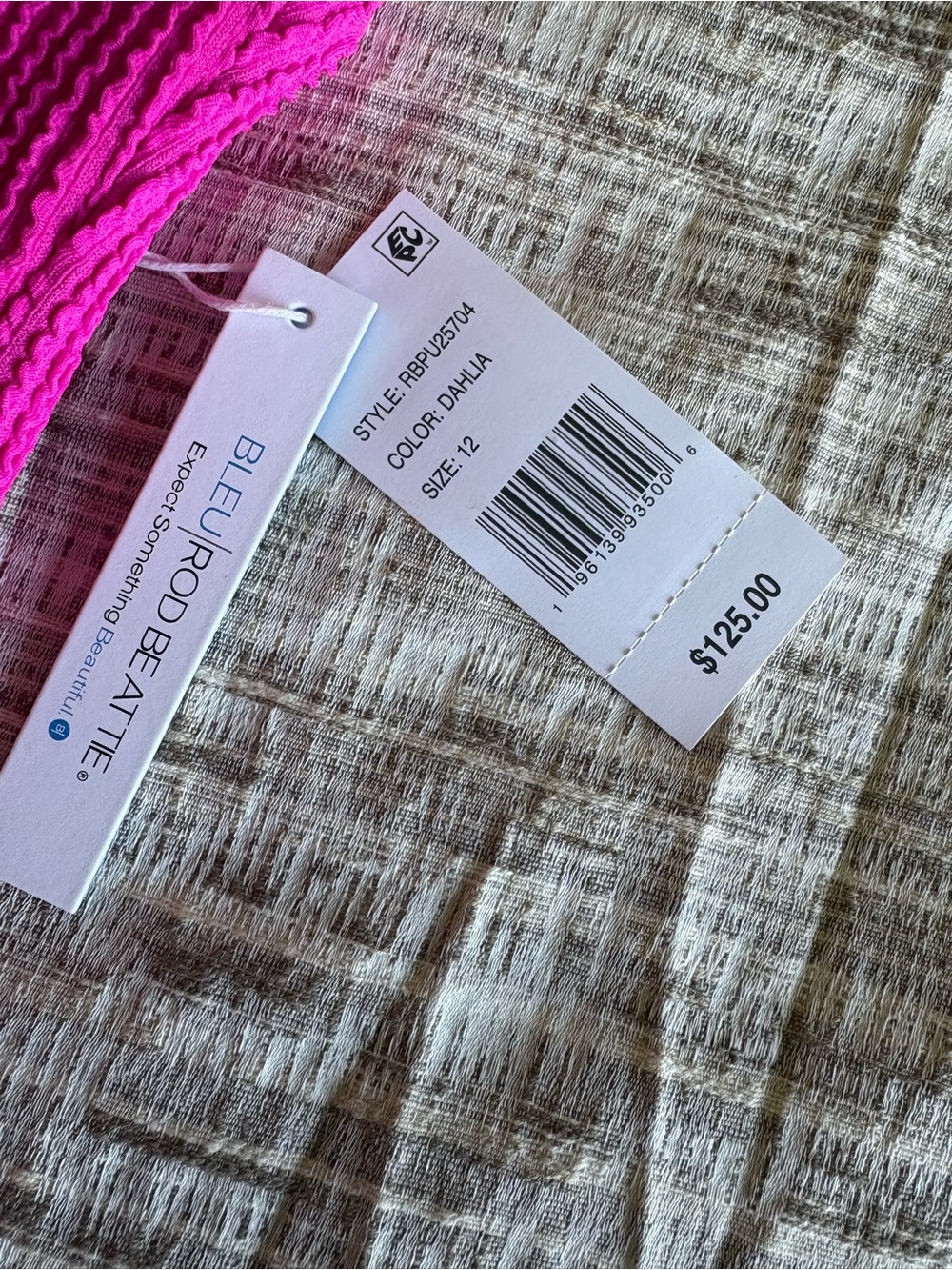 Bleu Rod Beattie Hot Pink Textured One-Piece Swimsuit with Halter Tie - Picture 5 of 5